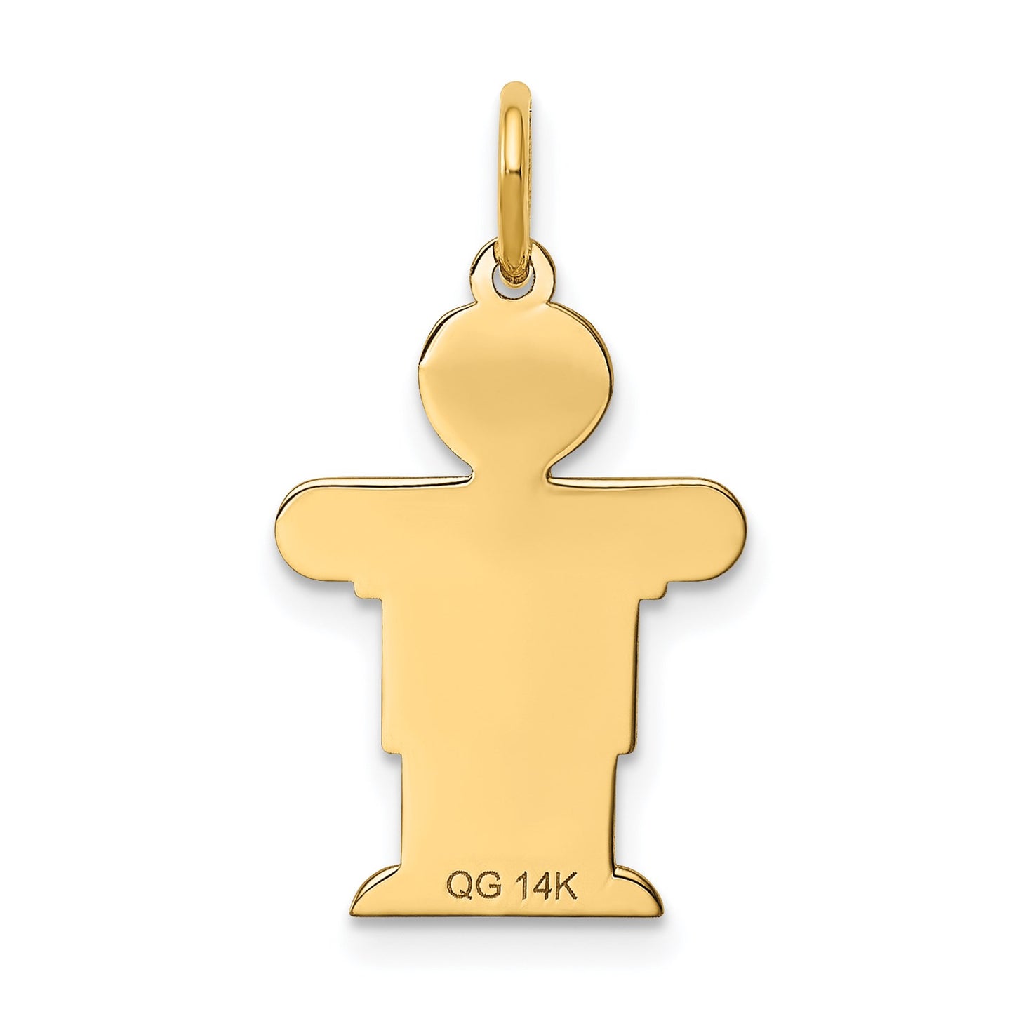 14k The Kids Small Boy with Haircut Engravable Hugs Charm