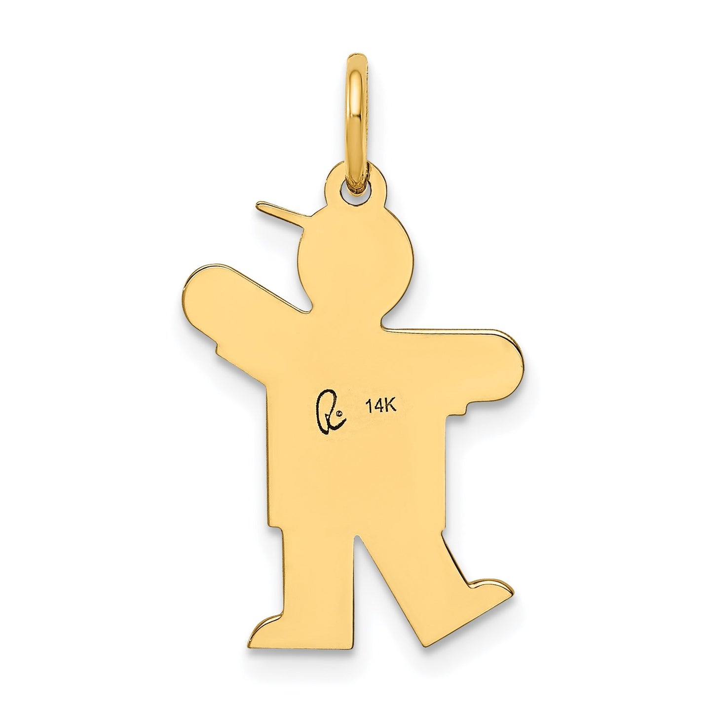 14k The Kids Small Stars and Stripes Boy Engravable Kiss Charm