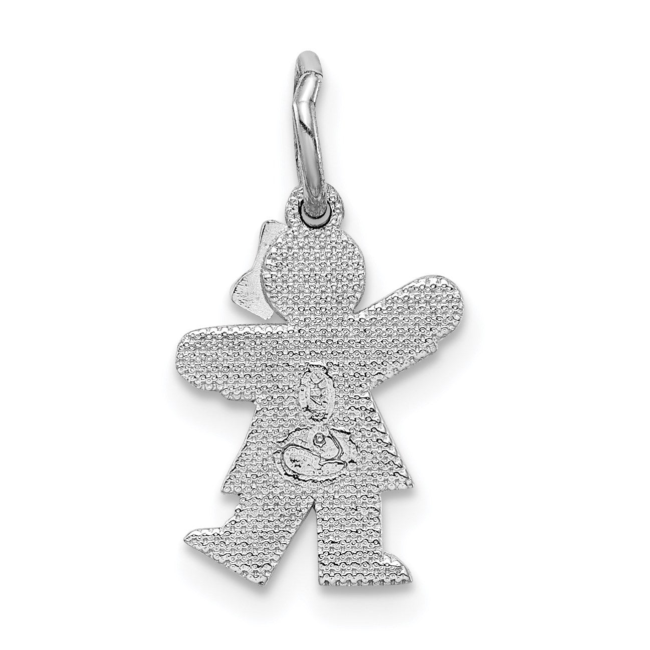 14k White Gold The Kids Mini Girl Kiss Charm