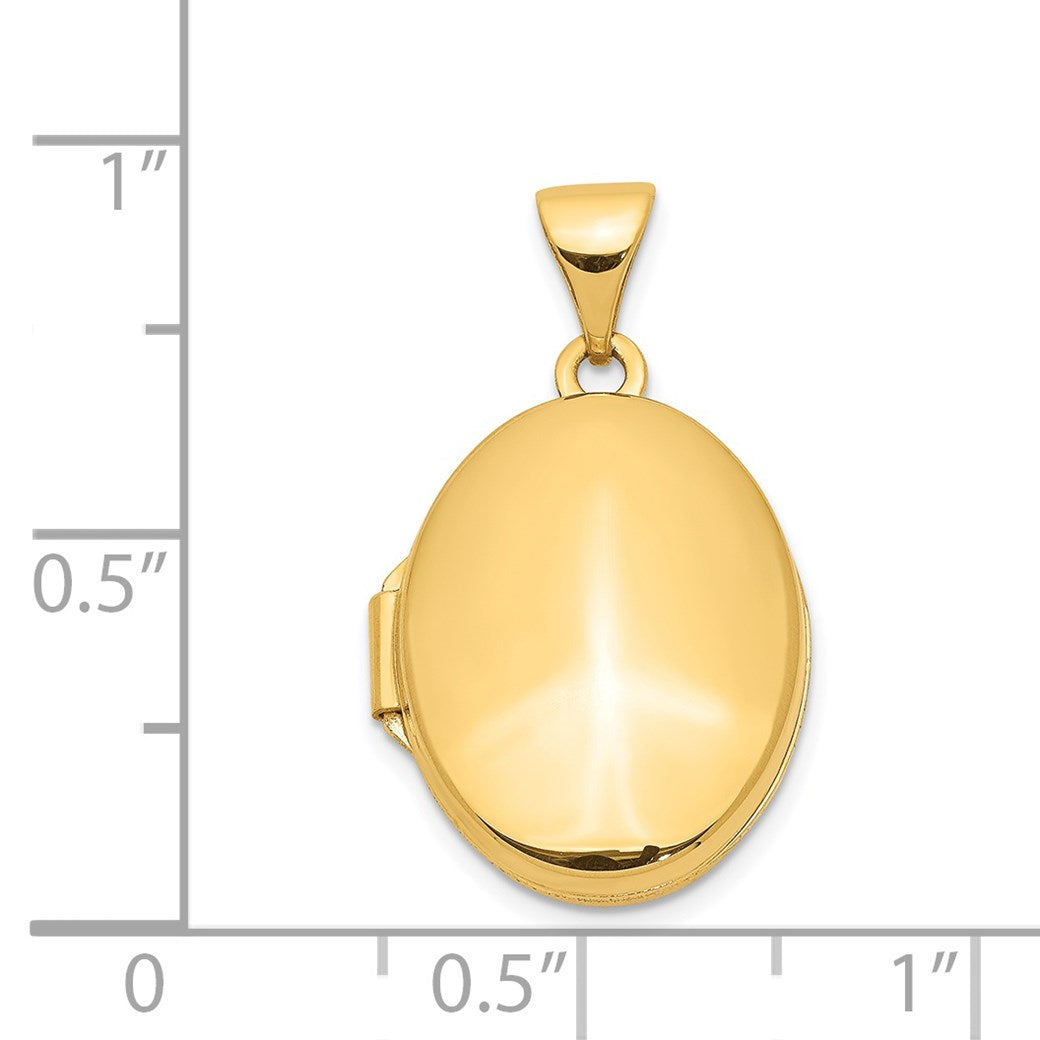 14k Polished Plain 17mm Oval Locket