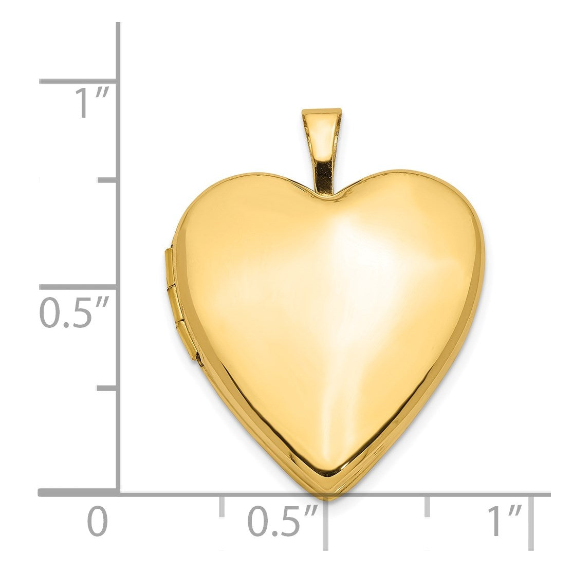 14K Polished Plain 20mm Heart Locket