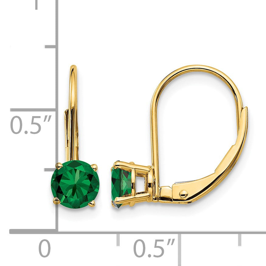 14k 5mm Round Mount St. Helens Leverback Earrings