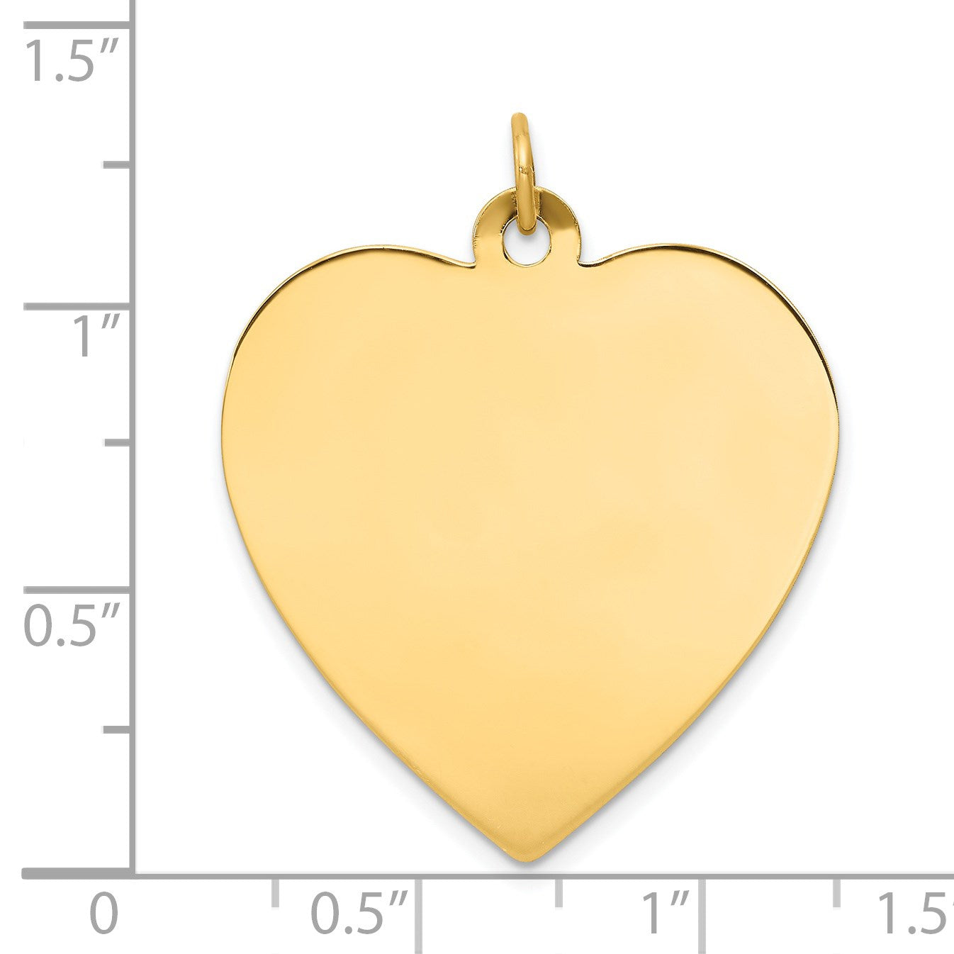 14k Plain .013 Gauge Engravable Heart 30x28mm Disc Charm