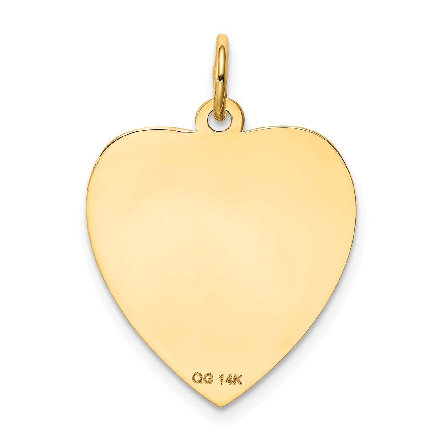 14k Etched Design .018 Gauge Engravable Heart 20x17mm Disc Charm