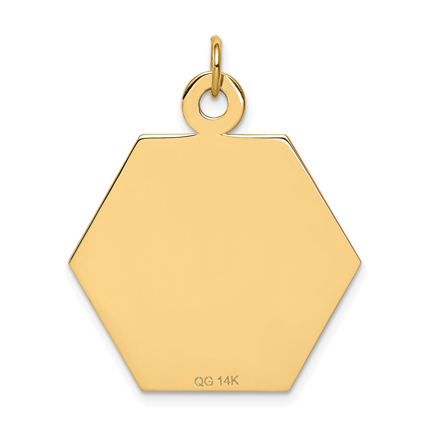 14k 26.5mm Hexagon Red Enameled Medical Jewelry Pendant