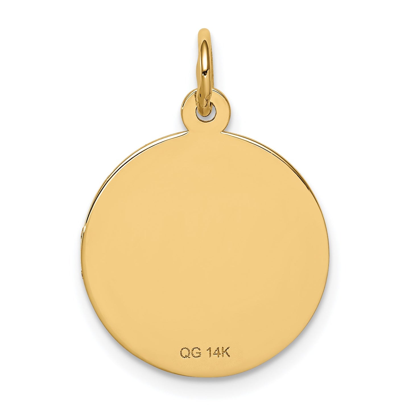 14k 16mm Round Non-enameled Medical Jewelry Pendant