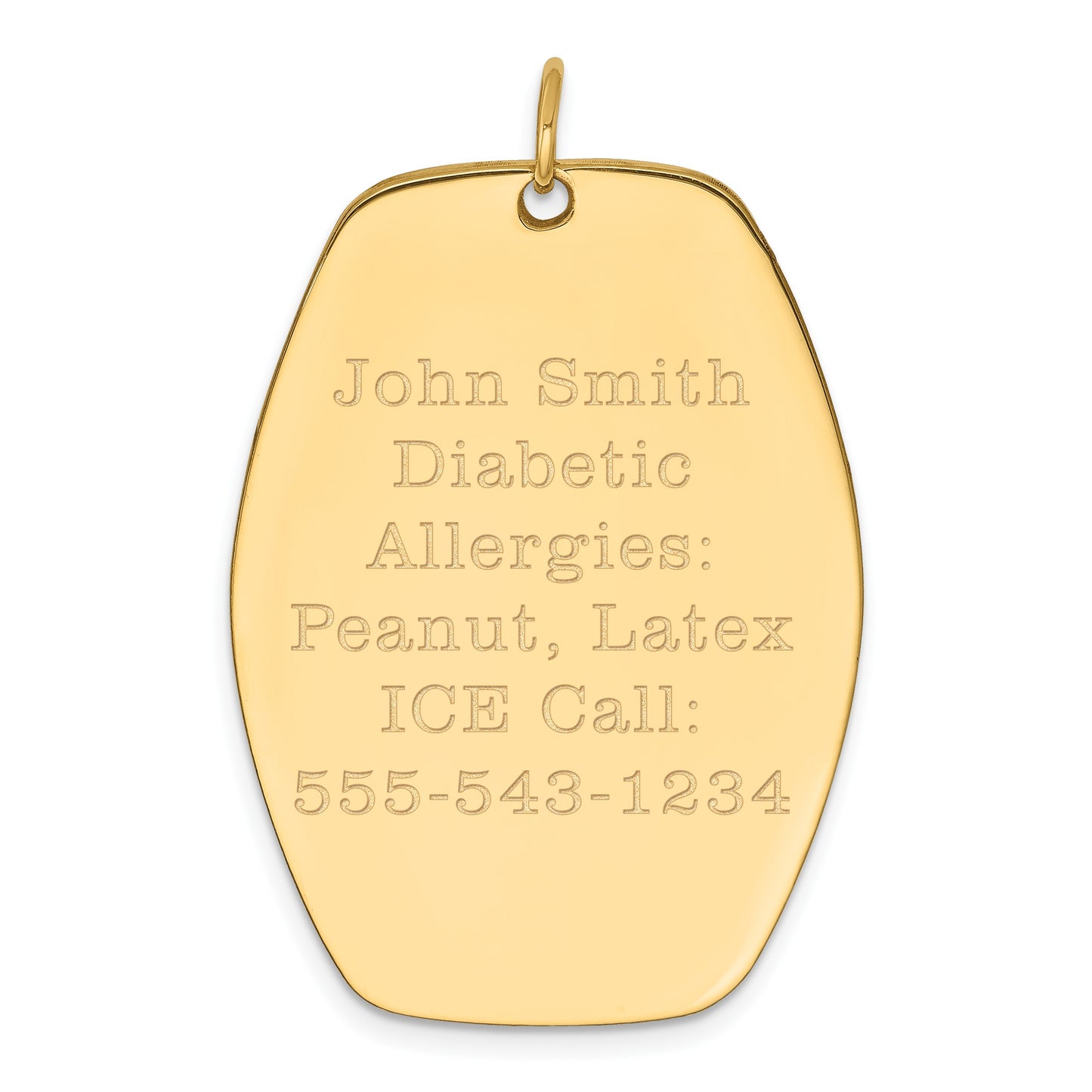 14k 36x27mm Red Enameled Medical Jewelry Pendant