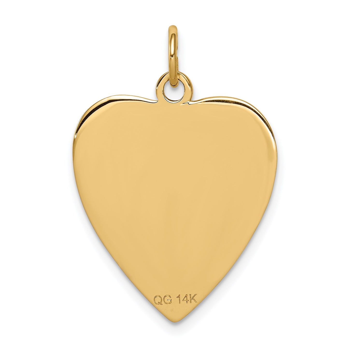 14k 19mm Heart-Shaped Red Enameled Medical Jewelry Pendant