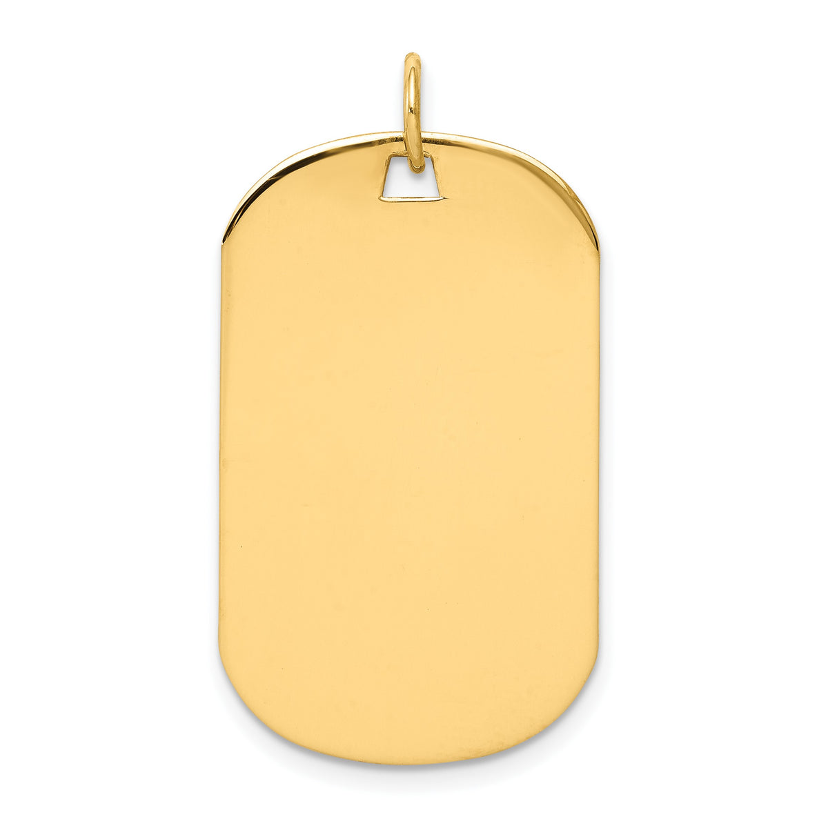 14k Plain .027 Gauge Engraveable 30x18mm Dog Tag Disc Charm