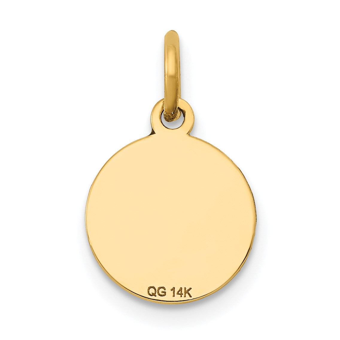 14k with Black Enamel Edge .027 Gauge Round Engravable 10mm Disc Charm