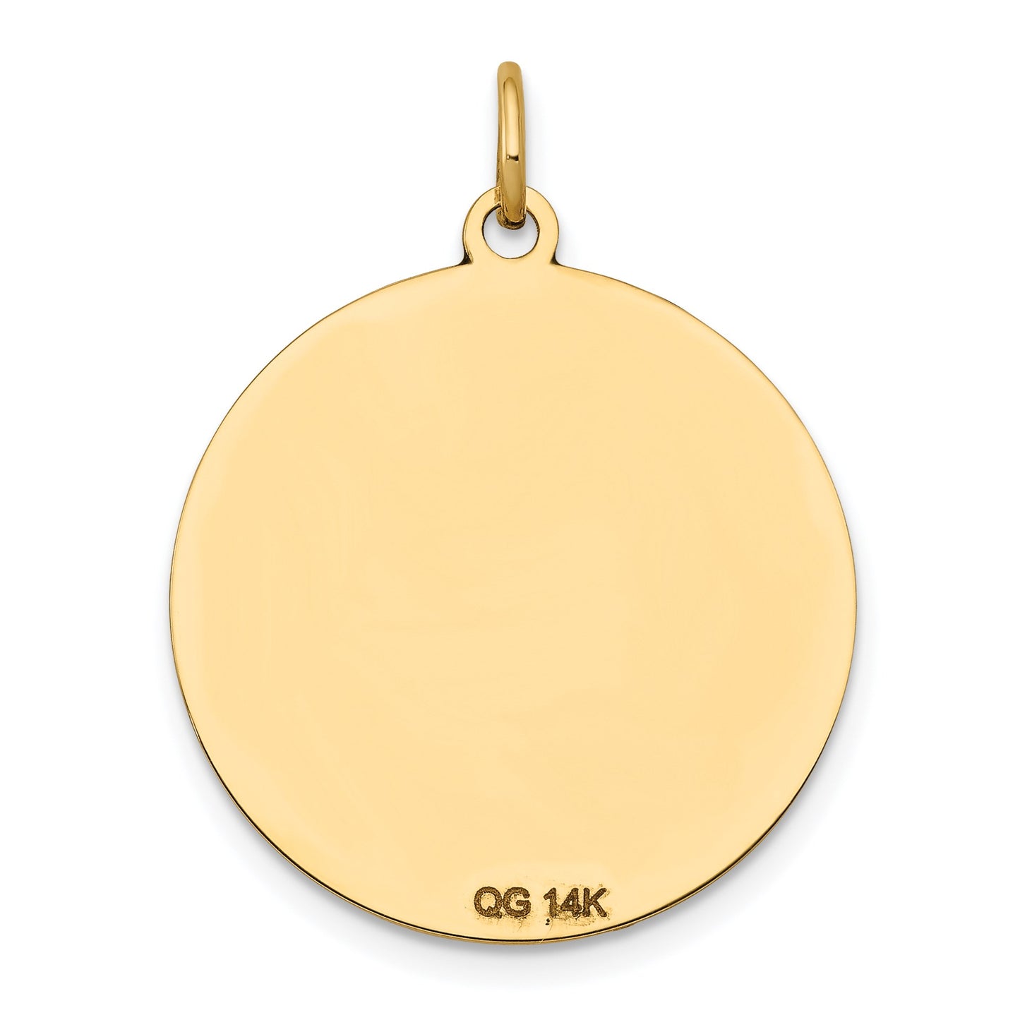 14k with Black Enamel Edge .027 Gauge Round Engravable 23mm Disc Charm