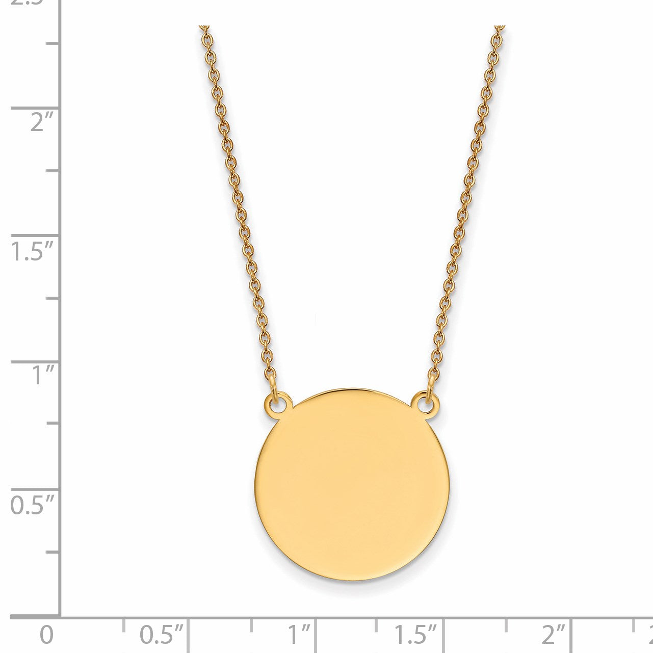 14k Plain .018 Gauge Round Engravable 19x19mm Disc 18 inch Necklace