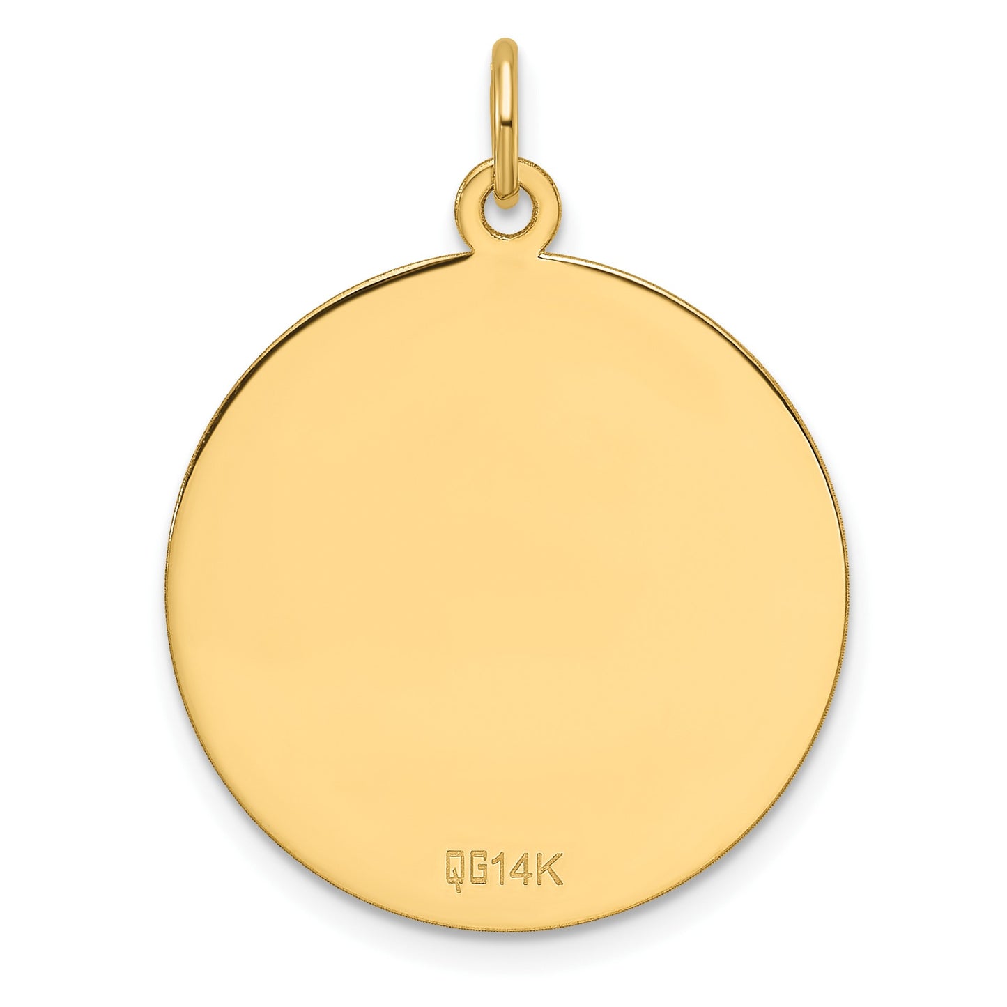 14k Etched Edge .013 Gauge Engravable Round 22.9mm Disc Charm