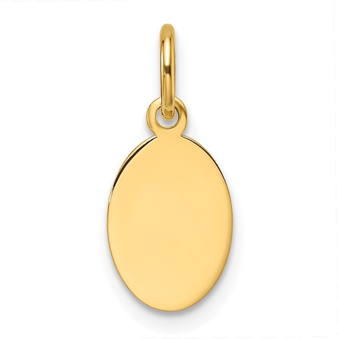 14k Plain .018 Gauge Engravable Oval 10x7mm Disc Charm