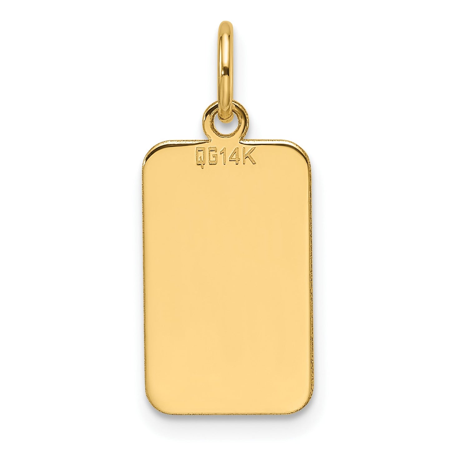 14k Plain .013 Gauge Engravable Rectangular 15.5x9.4mm Disc Charm