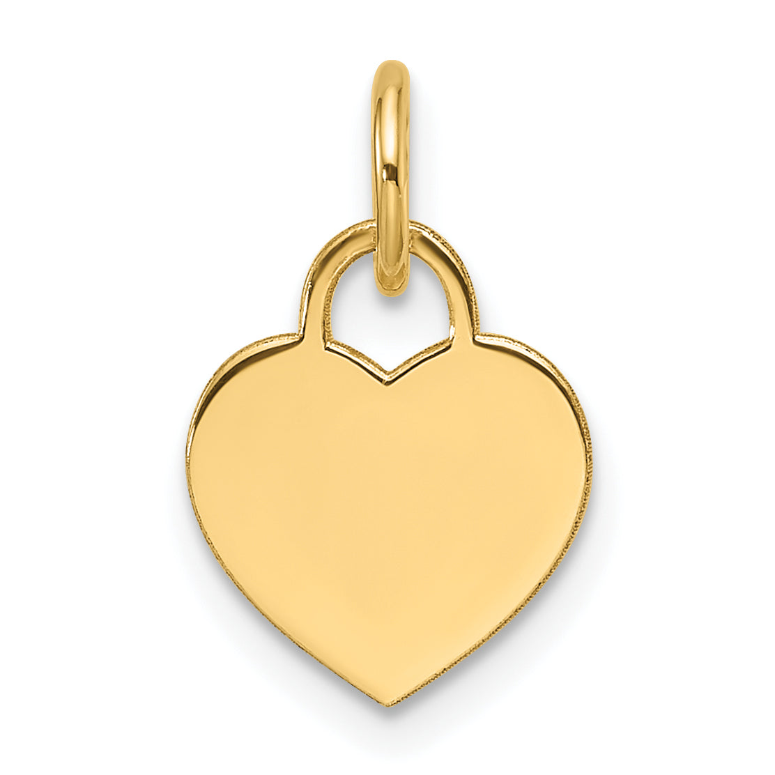 14k Plain .013 Gauge Engravable Heart 9.5x10mm Disc Charm