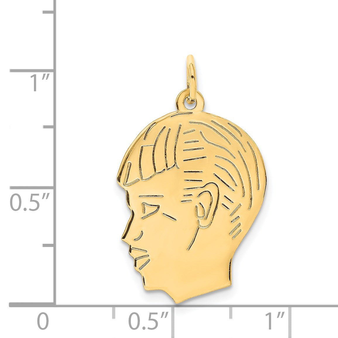 14k .013 Depth Engravable Boy Head Charm