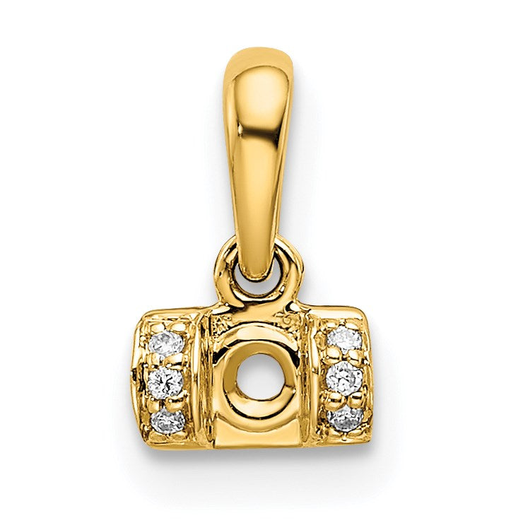 14K Family Jewelry Diamond Semi-Set Pendant