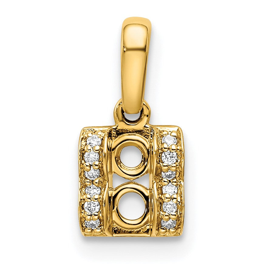 14K Family Jewelry Diamond Semi-Set Pendant
