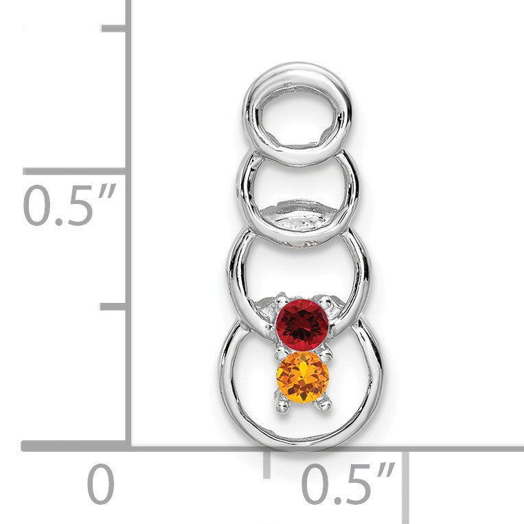 14k White Gold 2 Stone Family Pendant Mounting