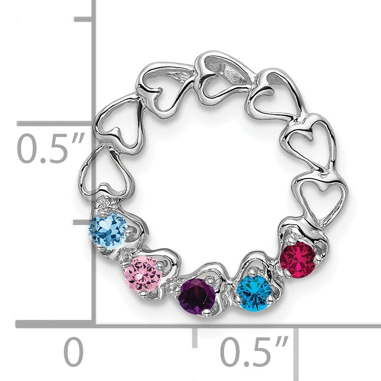14k White Gold 5 Stone Family Pendant Mounting