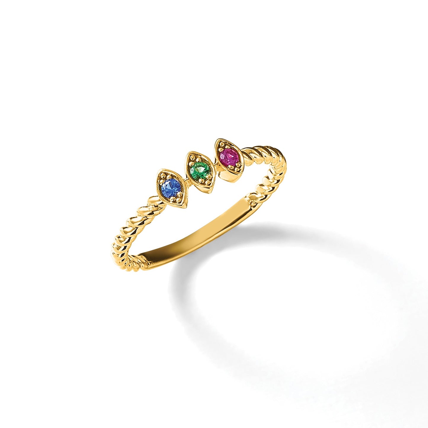14k 3 Birthstone Mother's Ring Mounting