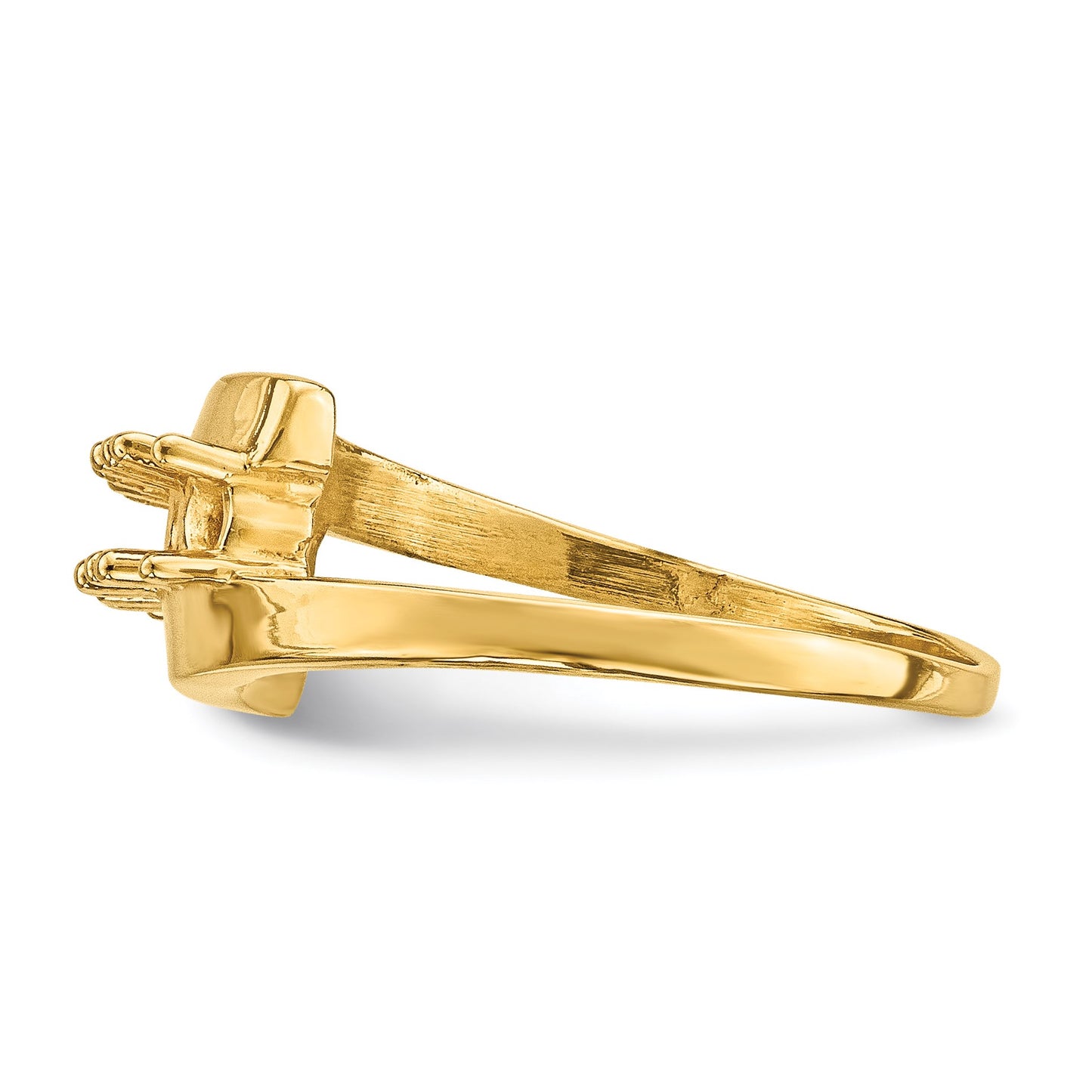 14k Polished 4-Stone Mothers Ring Mounting