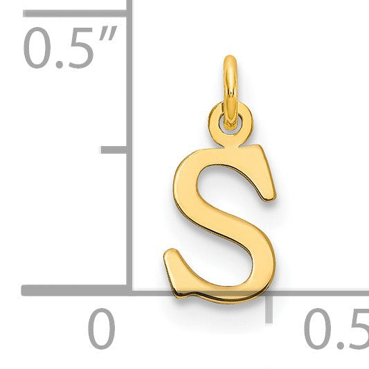 14ky Cutout Letter S Initial Pendant