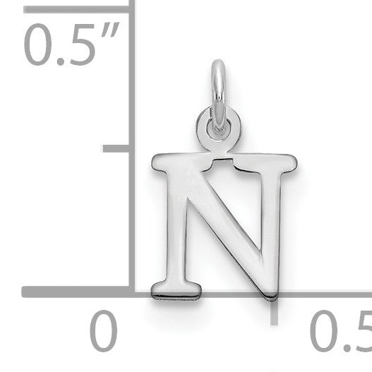 14kw Cutout Letter N Initial Pendant