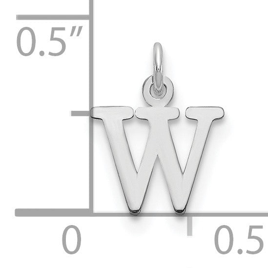 14kw Cutout Letter W Initial Pendant