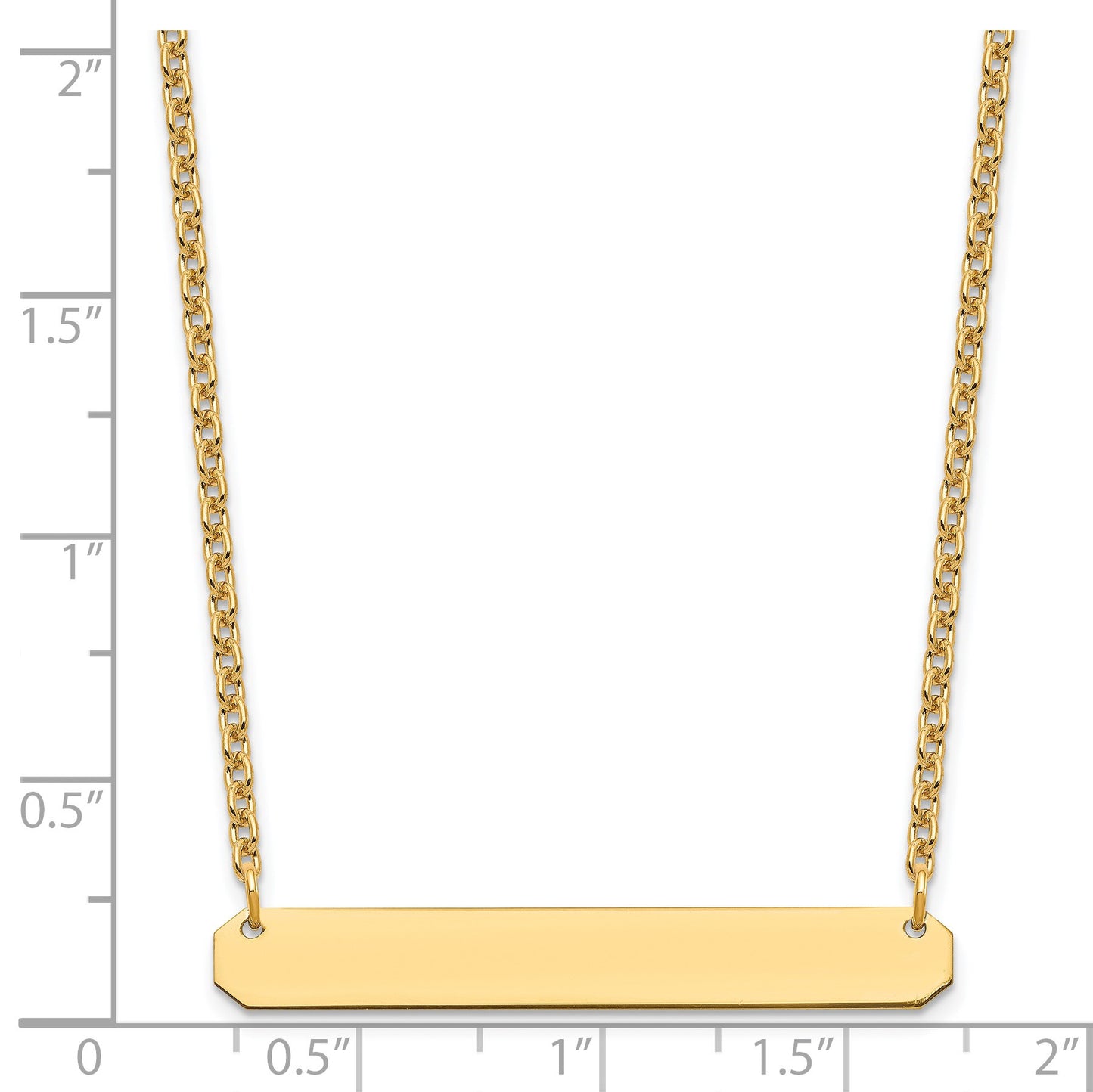 Sterling Silver/Gold-plated Medium Blank Bar Necklace