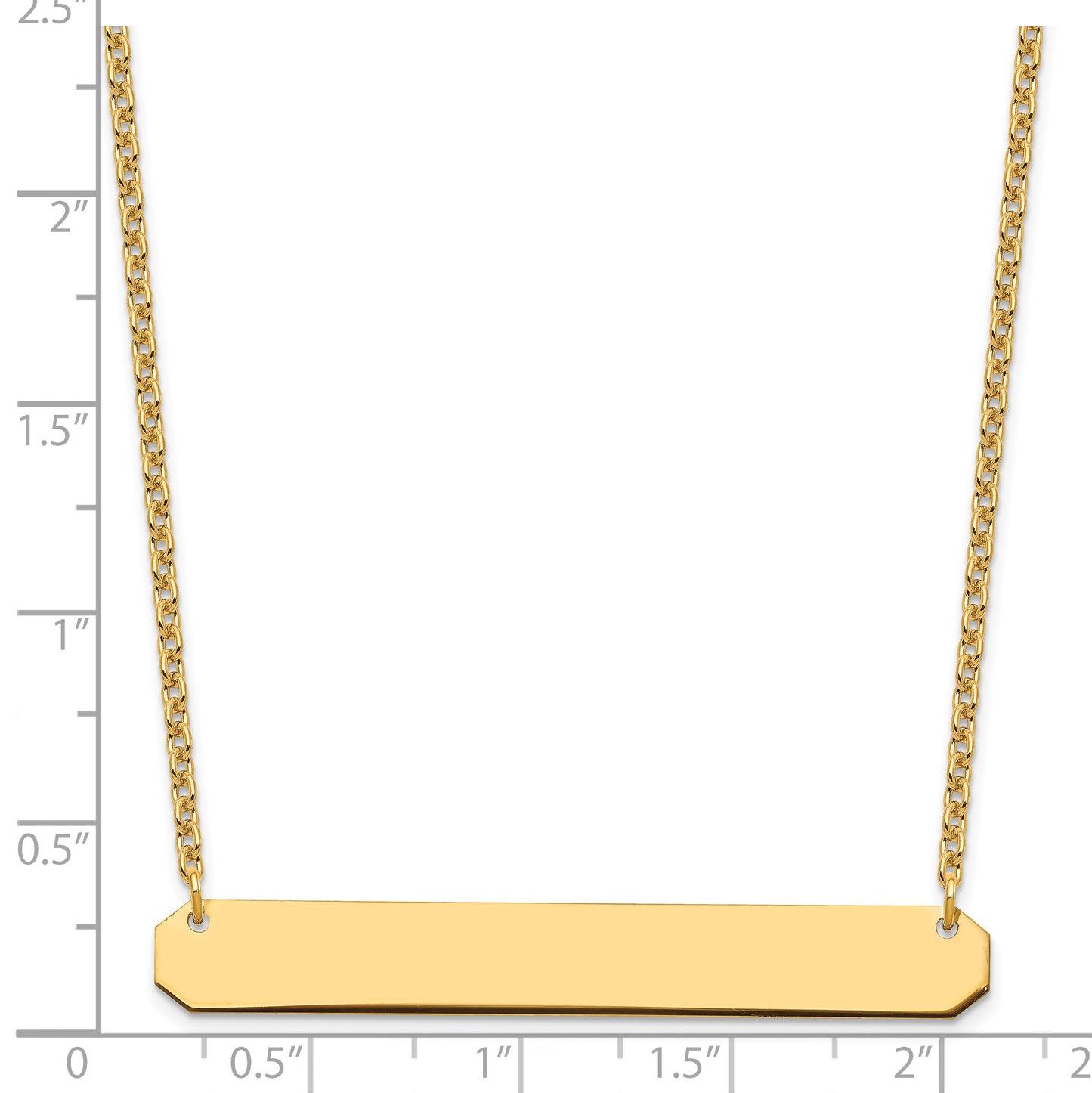 Sterling Silver/Gold-plated Large Blank Bar Necklace
