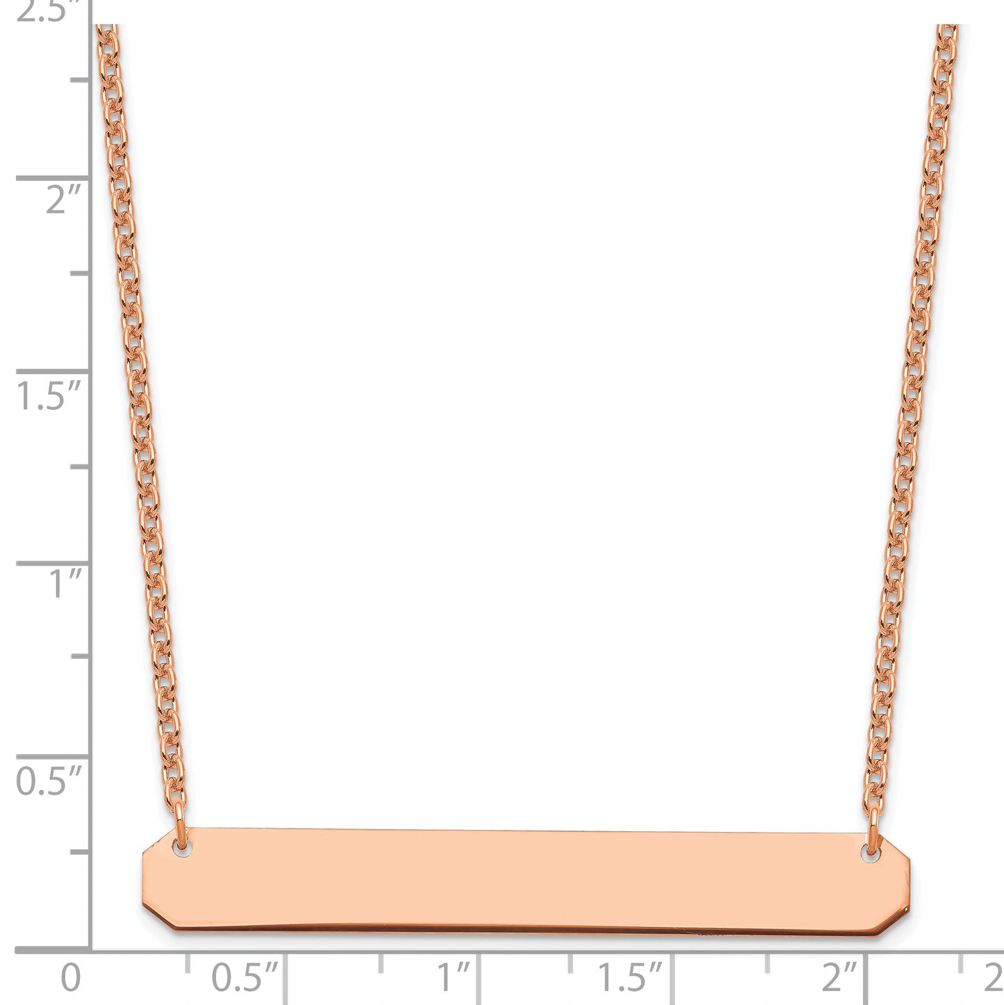 Sterling Silver/Rose-plated Large Blank Bar Necklace