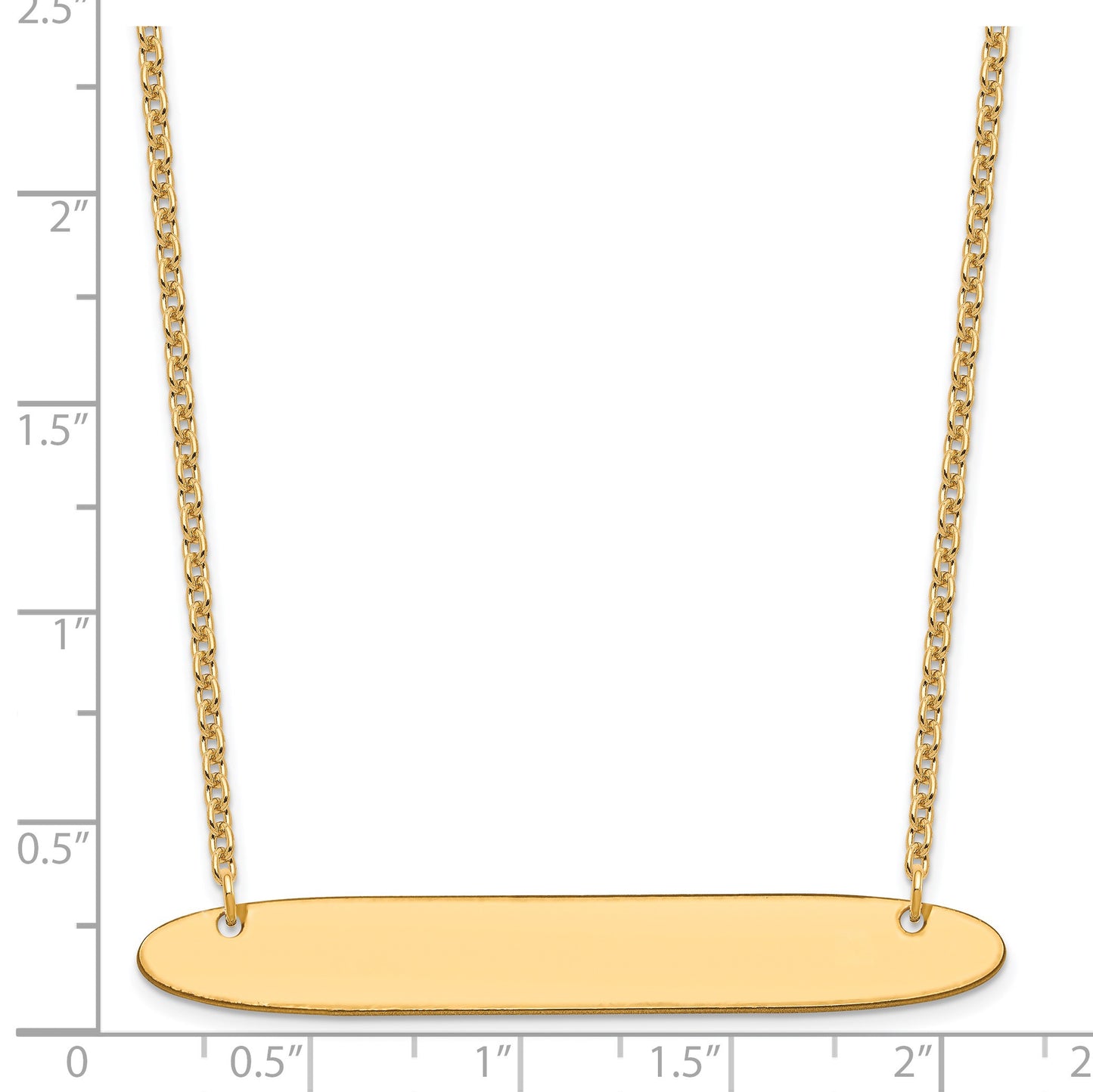 Sterling Silver/Gold-plated Large Oblong Blank Bar Necklace