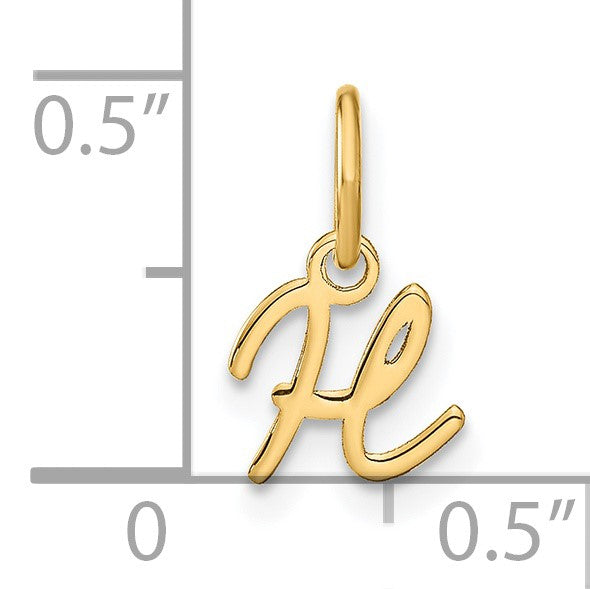 14KY Upper case Letter H Initial Charm