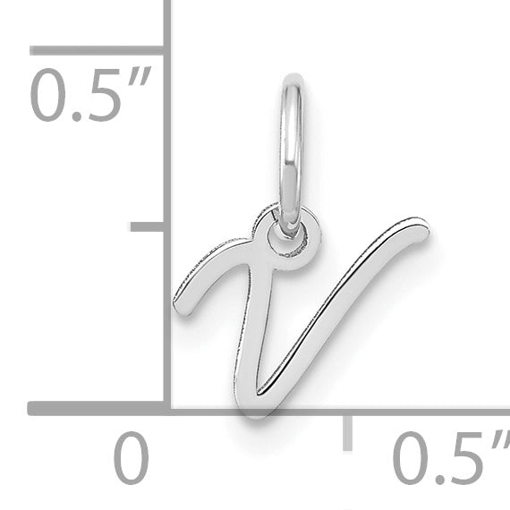 14KW Upper case Letter V Initial Charm