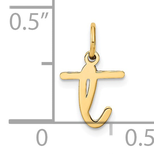 14KY Lower case Letter T Initial Charm