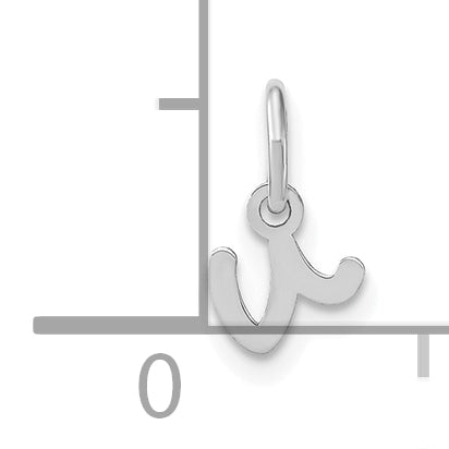 14KW Lower case Letter V Initial Charm