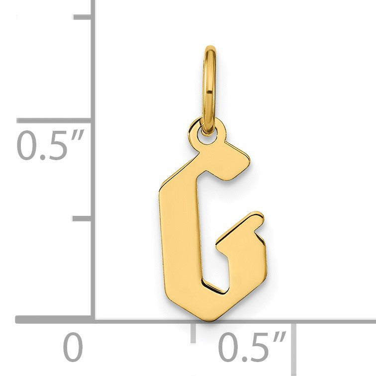 14KY Letter G Initial Pendant