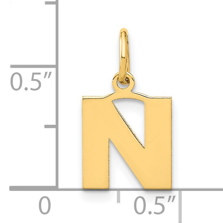 14ky Letter N Initial Pendant