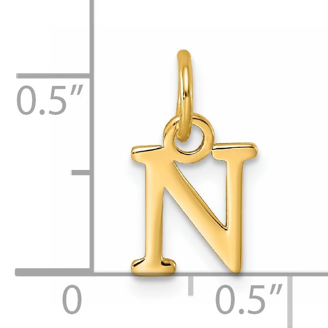 14ky Cutout Letter N Initial Pendant