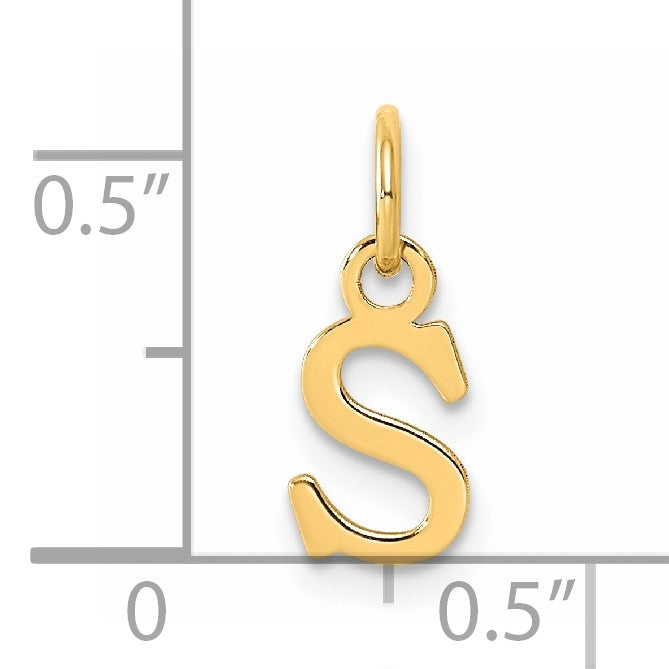 14ky Cutout Letter S Initial Pendant