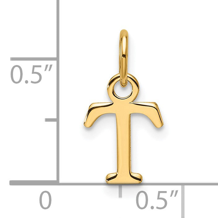 14ky Cutout Letter T Initial Pendant