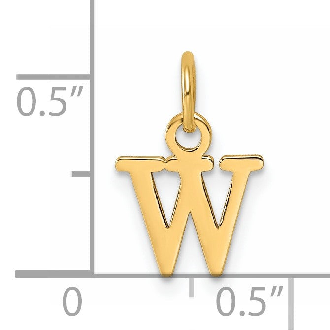 14ky Cutout Letter W Initial Pendant
