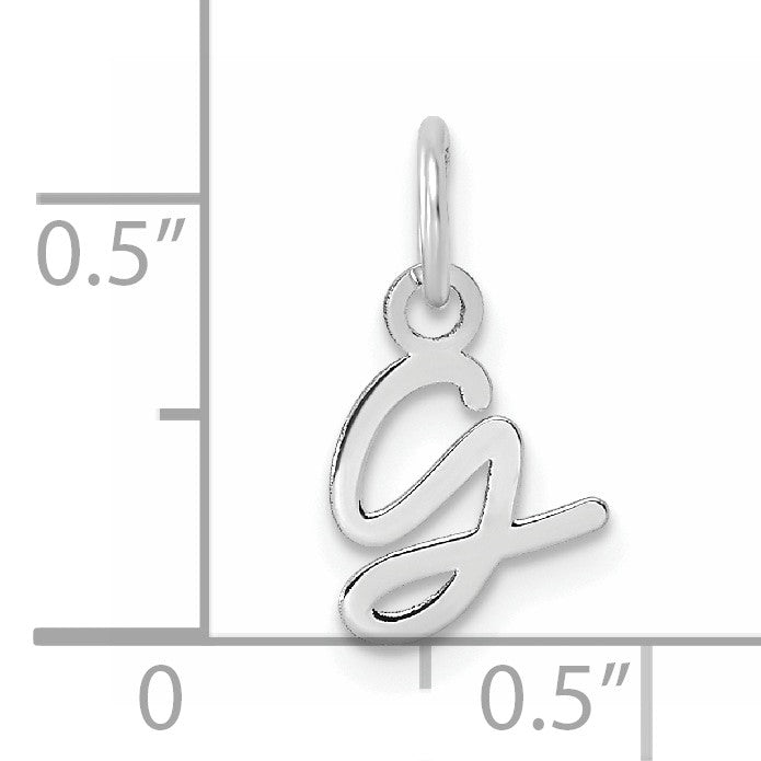 14K White Gold Uppercase Letter G Initial Charm