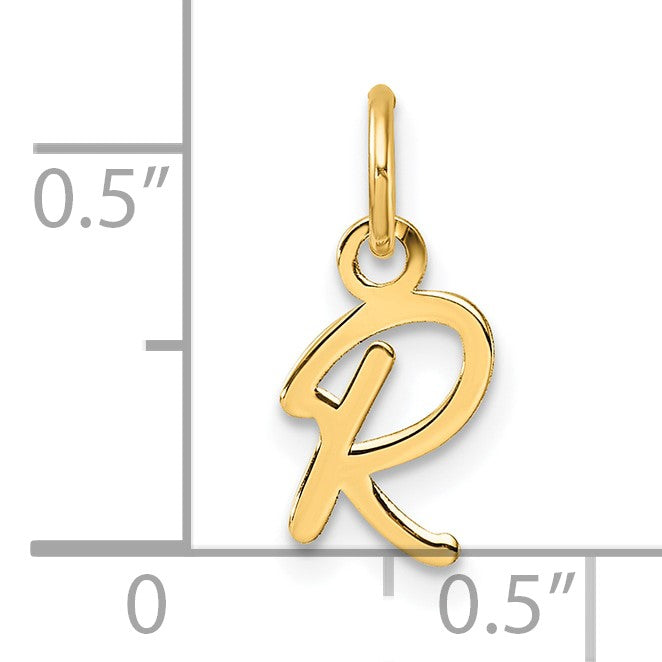 14K Uppercase Letter R Initial Charm