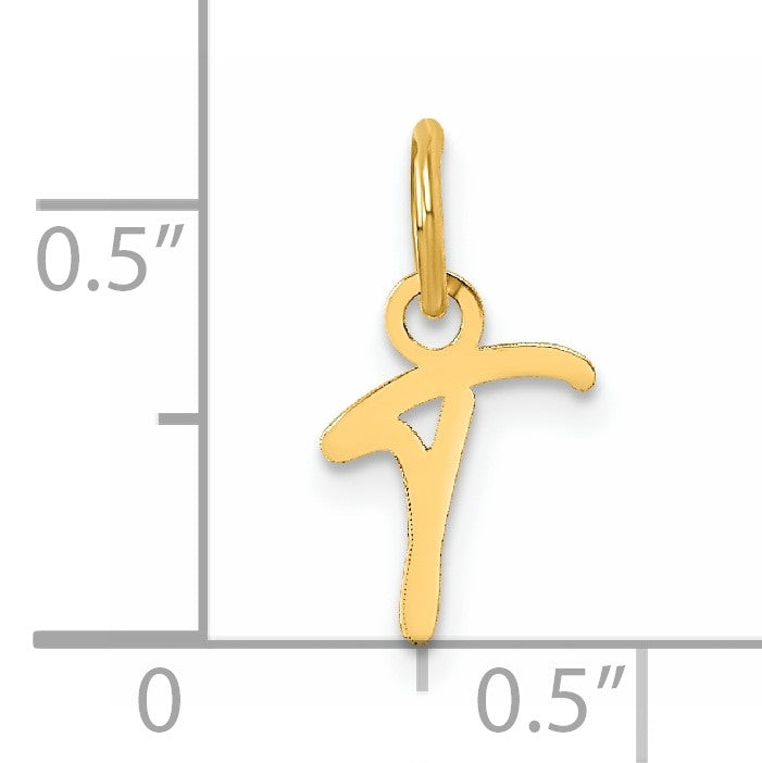 14K Uppercase Letter T Initial Charm