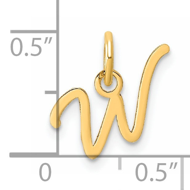 14K Uppercase Letter W Initial Charm