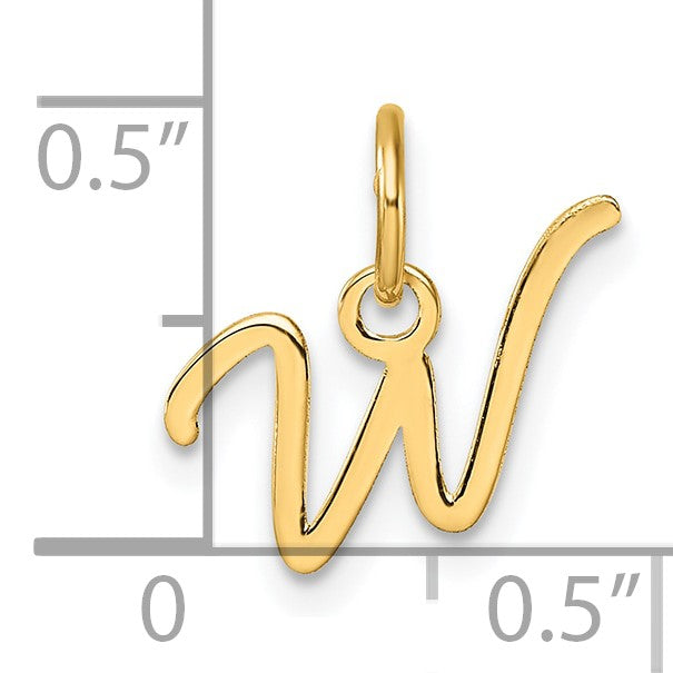 14K Uppercase Letter W Initial Charm