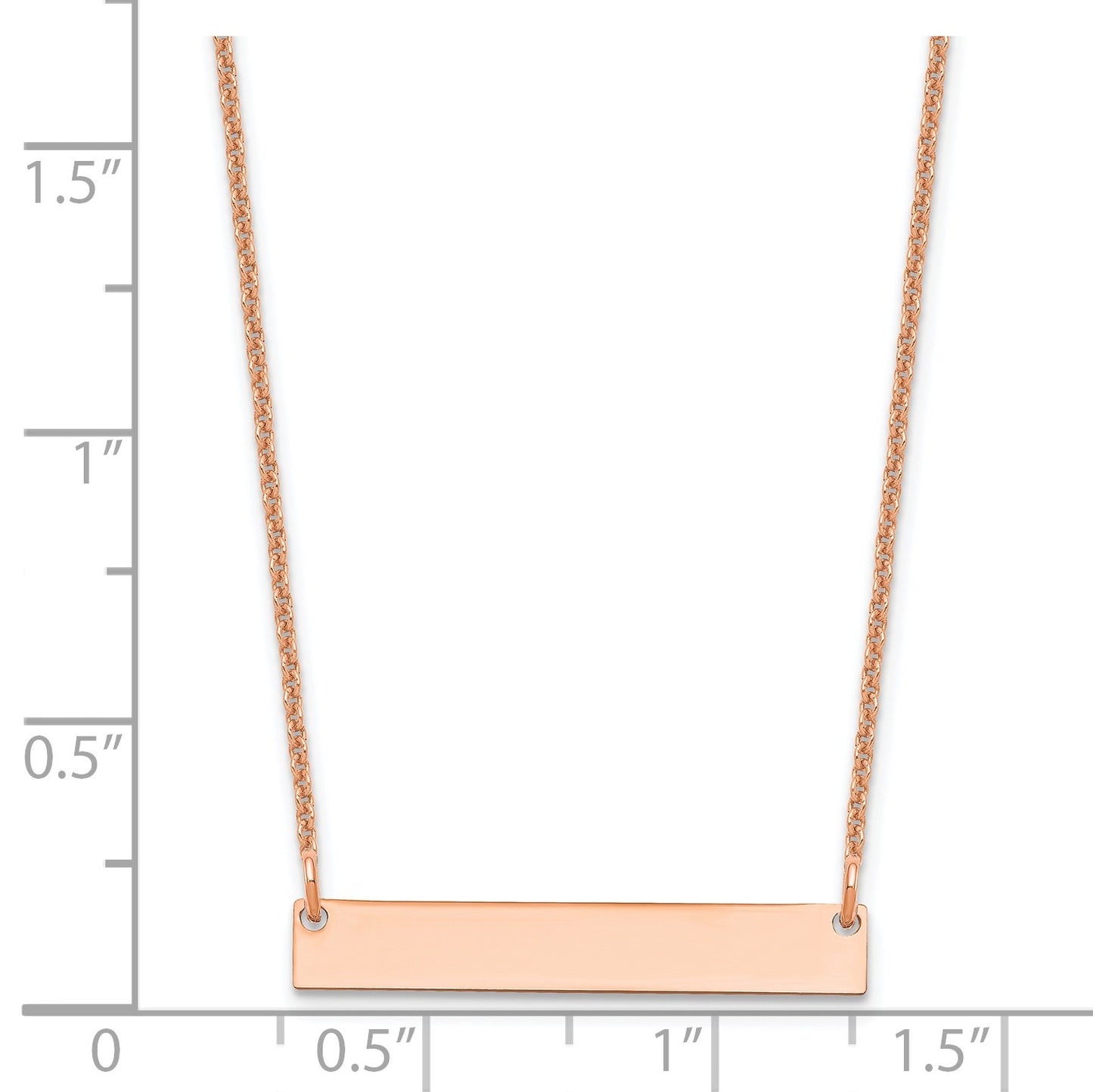 14k Rose Gold Small Blank Bar Necklace